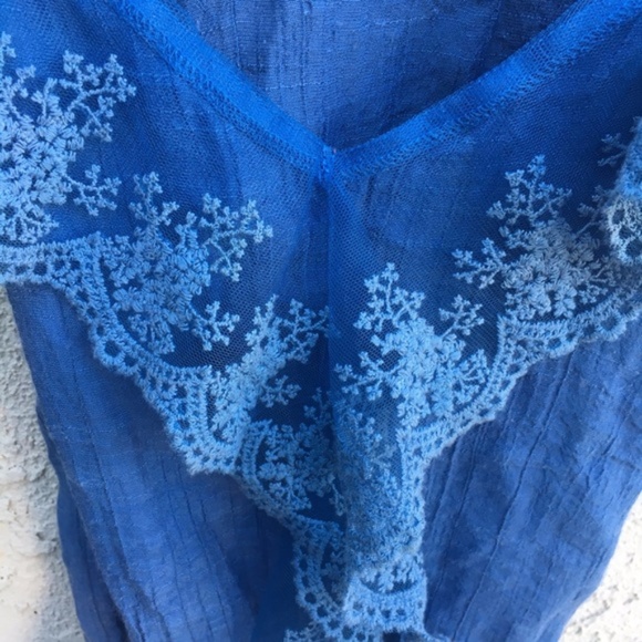 Timing Blue Embroidered Lace Tank - Picture 2 of 5